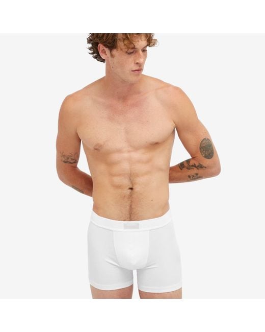 Skims White Cotton Boxer Brief 5" for men