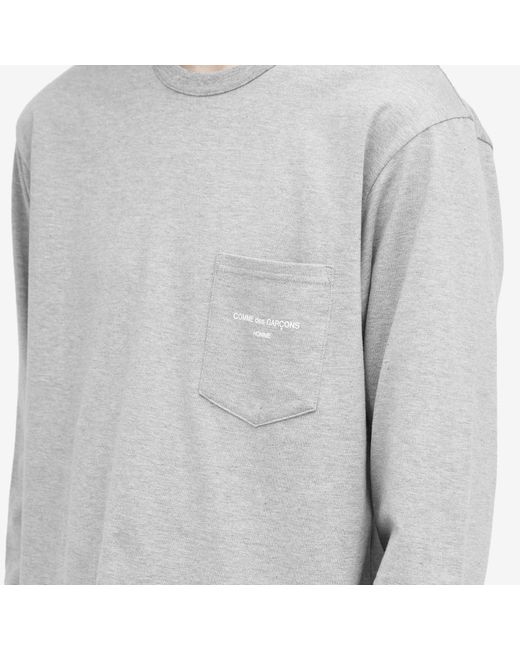 Comme des Garçons Gray Pocket Logo Long Sleeve T-Shirt for men