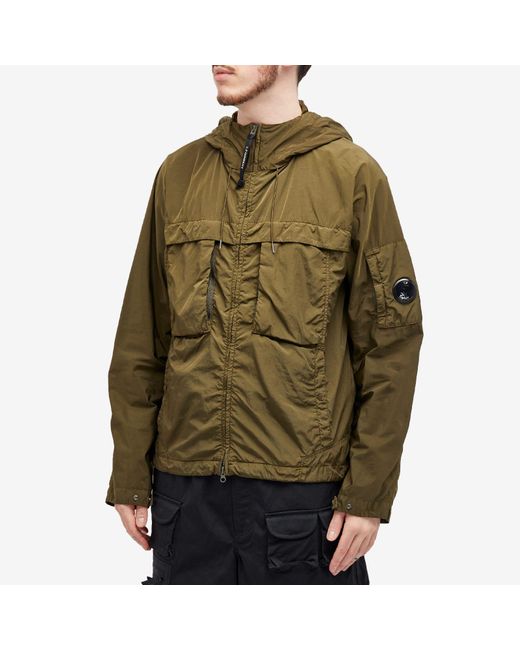 C P Company Green Chrome-R Hooded Jacket for men