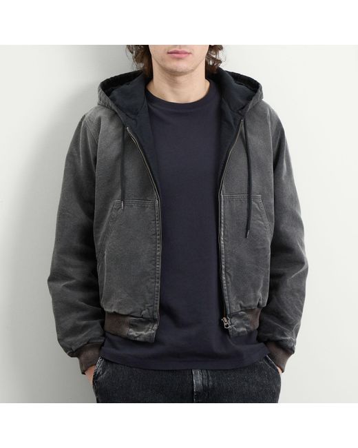 Auralee Black Padded Hooded Jacket for men