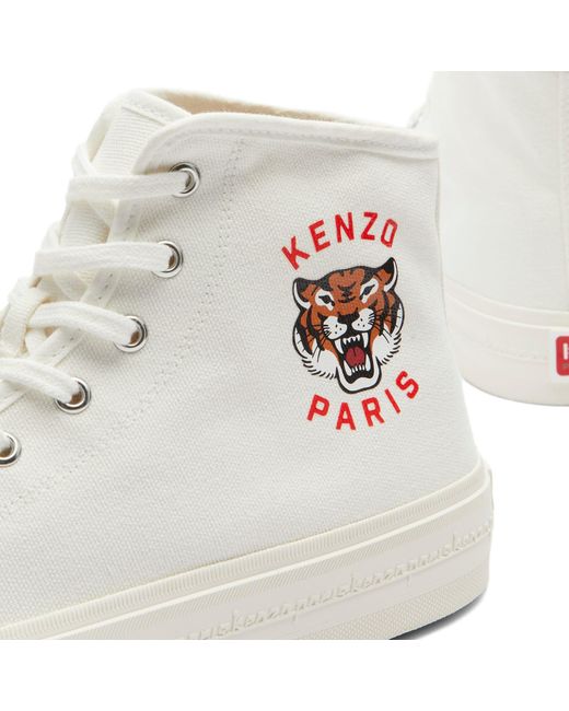 KENZO White High Top Canvas Sneakers for men