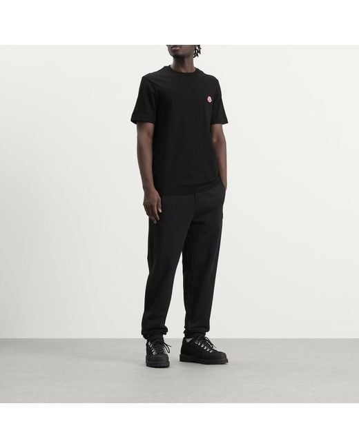 Moncler Black Cotton Logo T-Shirt for men