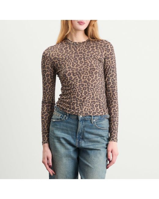 Anine Bing Brown Sylvie Long Sleeve T-Shirt