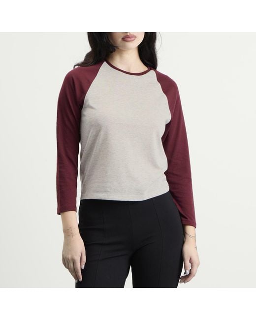 GOOD AMERICAN Purple Raglan T-Shirt