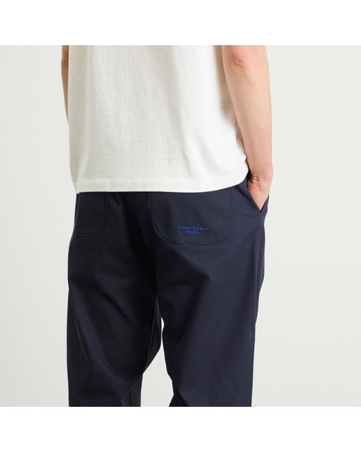 Stone Island Blue Marina Stretch Gabardine Pleated Trousers for men