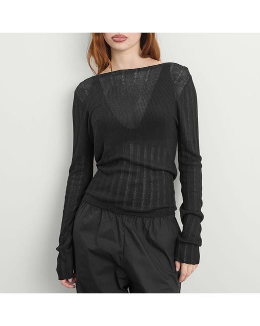 Deiji Studios Black Open Work Longsleeve
