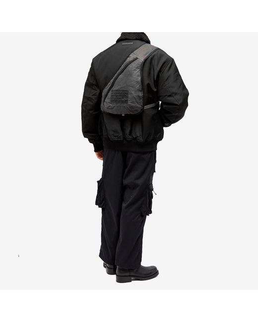 Acne Black Andemer Wax Sling Bag for men