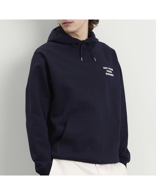 Drole de Monsieur Blue Not From Paris Madame Slogan Hoodie for men