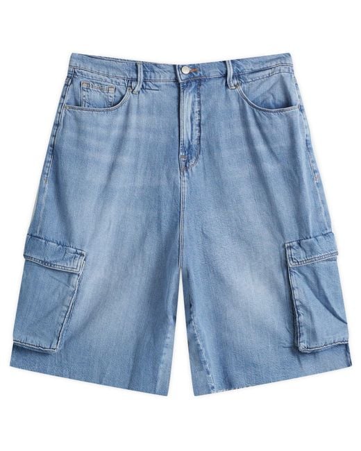 GOOD AMERICAN Blue Denim Cargo Short