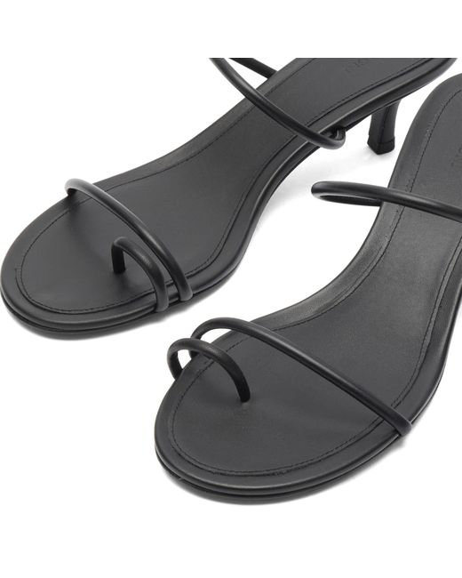 St. Agni Black Minimal Strap Heel