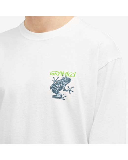 Gramicci White Sticky Frog Long Sleeve T-Shirt for men