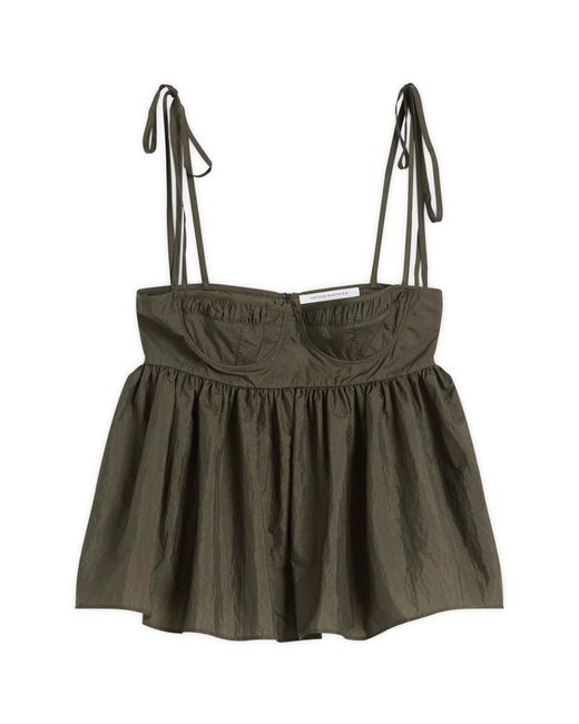 CECILIE BAHNSEN Brown Alora Shiki Light Taffeta Top