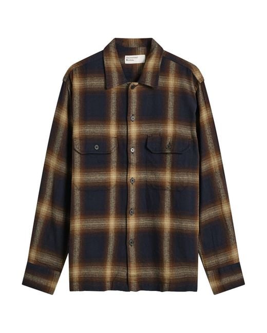 Universal Works Black Canyon Check Utility Shirt for men