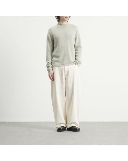 Auralee Gray Cashmere Silk Melange Knit Jumper for men