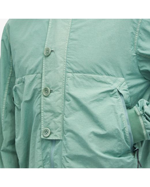 C P Company Green Flatt Nylon Goggle Overshirt for men