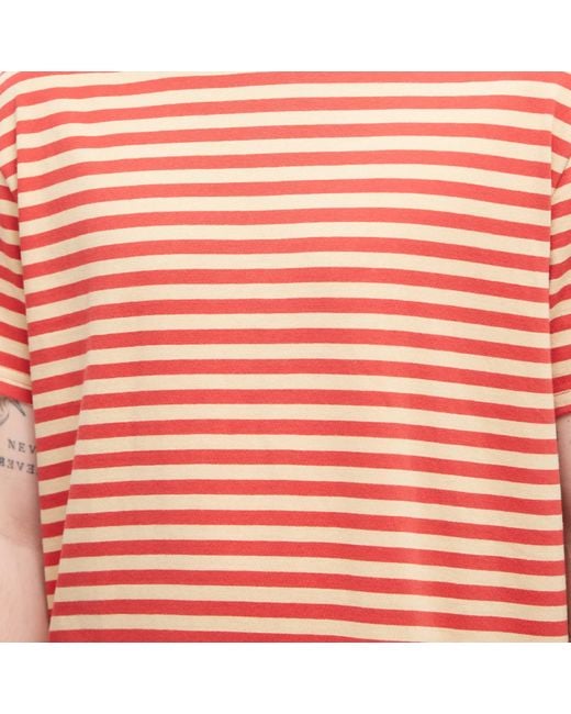 Nudie Jeans Red Nudie Leffe Breton Stripe T-Shirt for men