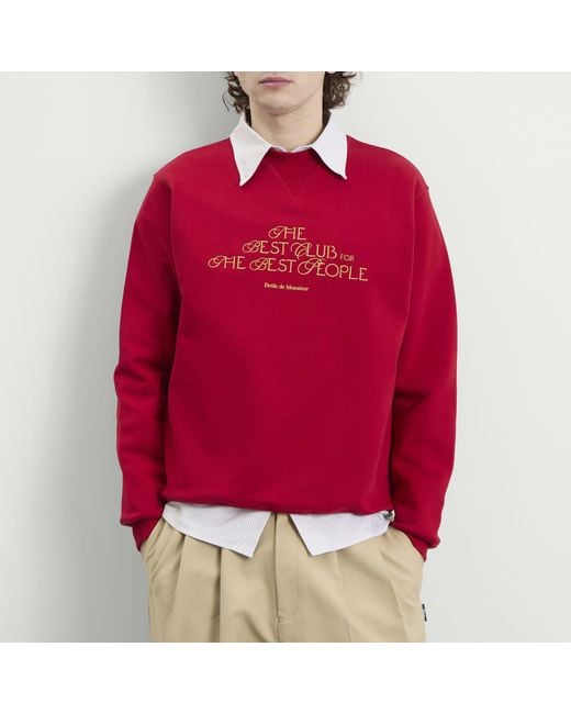 Drole de Monsieur Red Drole De Monsieur The Best Club Script Logo Sweatshirt for men
