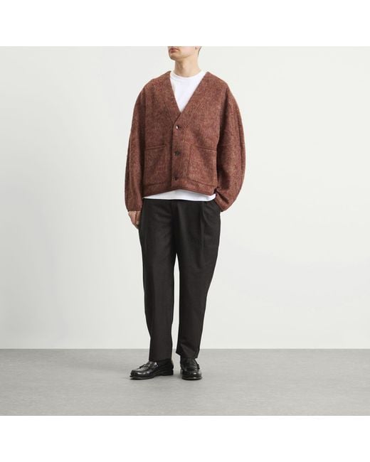 A Kind Of Guise Black Folded Wide Trousers for men