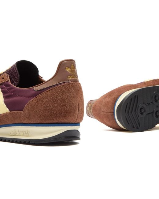 Adidas Originals Brown Sl 72 Og Nylon And Suede Sneakers for men