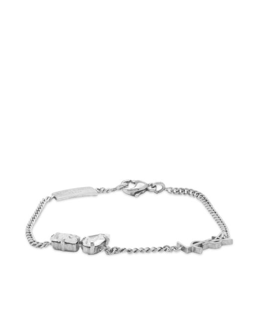 Saint Laurent White Ysl Strass Bracelet/Crystal for men