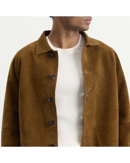 Studio Nicholson Green Bowe Suede Overshirt for men