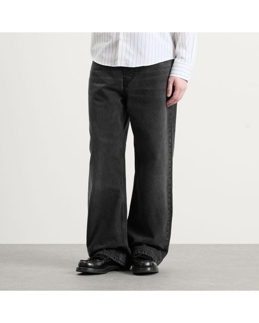 AMI Gray Large Fit Jeans Noir for men