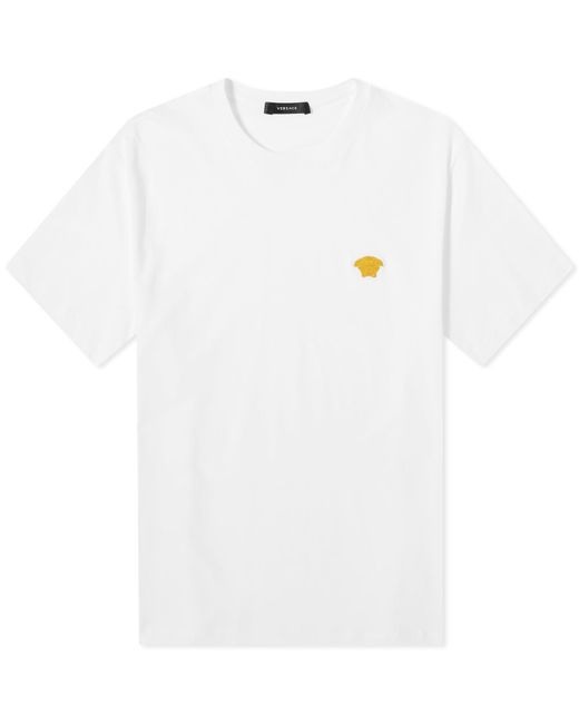Versace White Embroidered Medusa T-Shirt for men