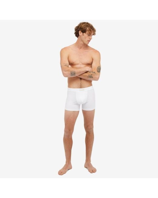 Skims White Cotton Boxer Brief 3" for men