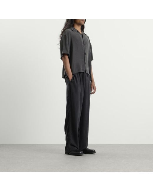 MKI Miyuki-Zoku Black Ribbed Cupro Vacation Shirt for men