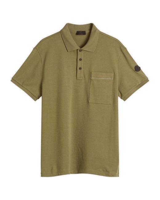 Moncler Green Cotton Piquet Polo for men