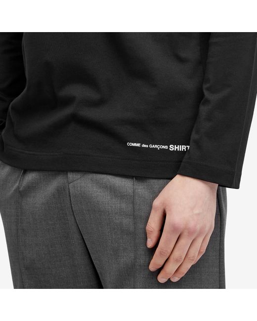 Comme des Garçons Black Long Sleeve Logo T-Shirt for men