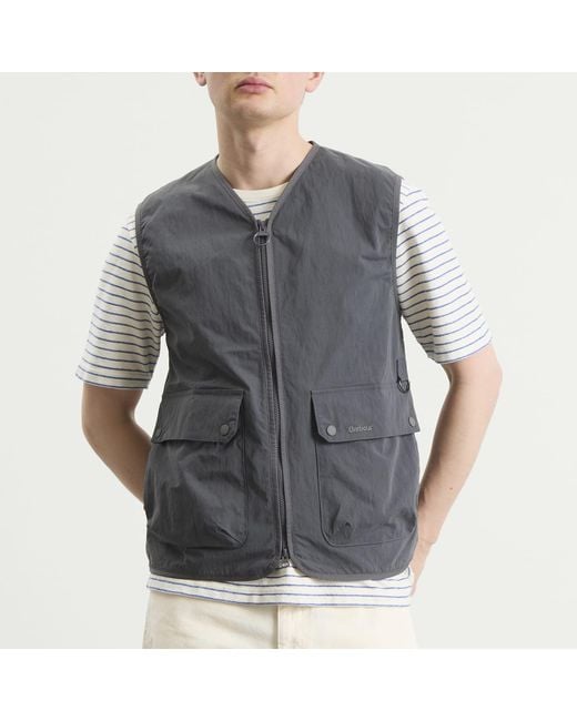 Barbour Gray Re-Engineered Flyweight Gilet for men