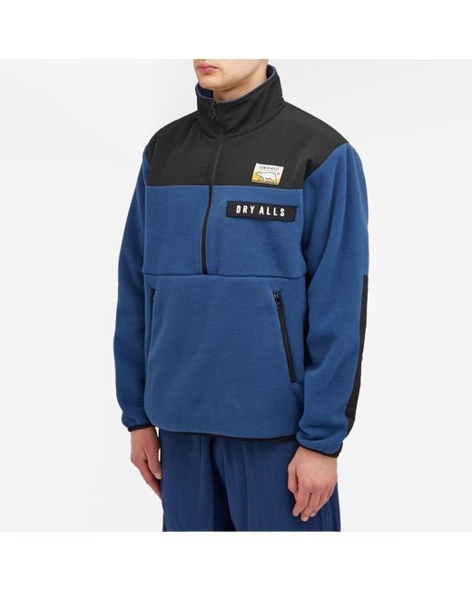 Human Made Blue Fleece Half-Zip Jacket for men