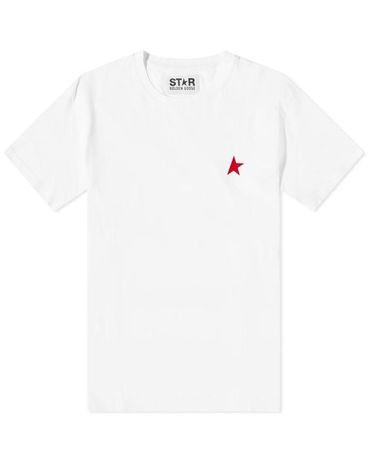 Golden Goose Deluxe Brand White Star Chest Logo T-Shirt for men