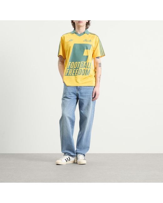 Adidas Yellow Bob Marley Jersey Top for men