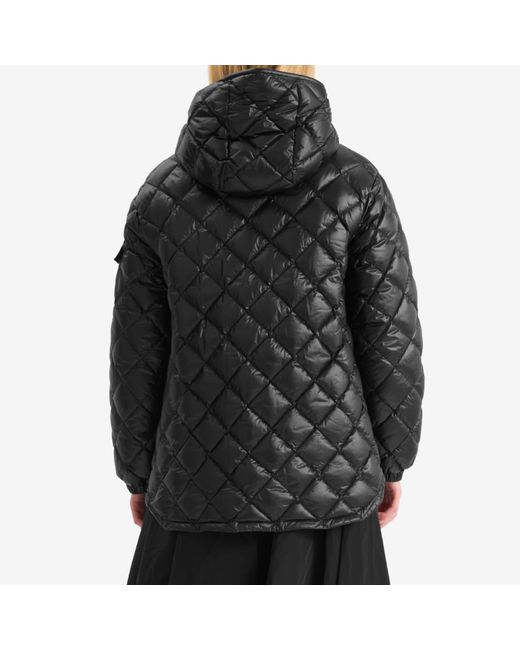 Moncler Black Shiny Quilted Hood Overshirt