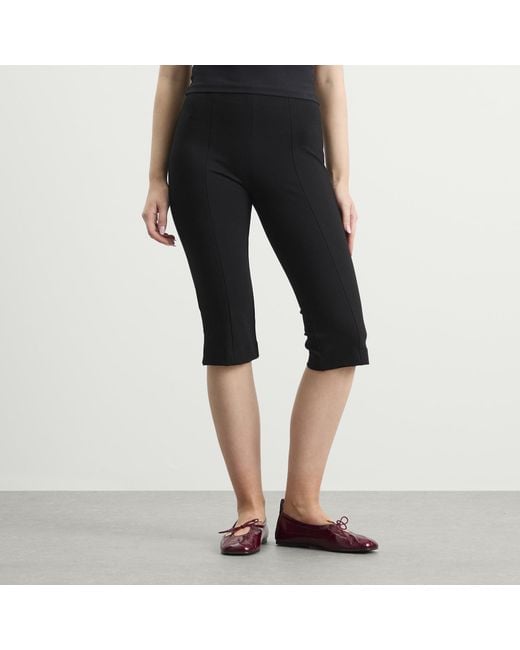 GOOD AMERICAN Black Soft Stretch Ponte Pull On Capris