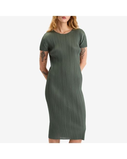 Pleats Please Issey Miyake Green Dress