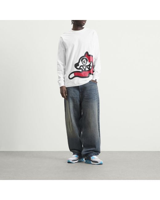 ICECREAM White Jumbo Running Dog Long Sleeve T-Shirt for men