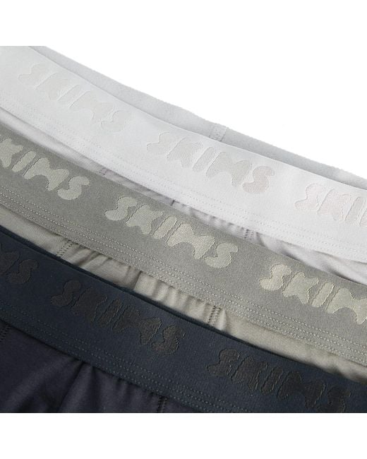 Skims Blue Cotton Boxer Brief 3" for men