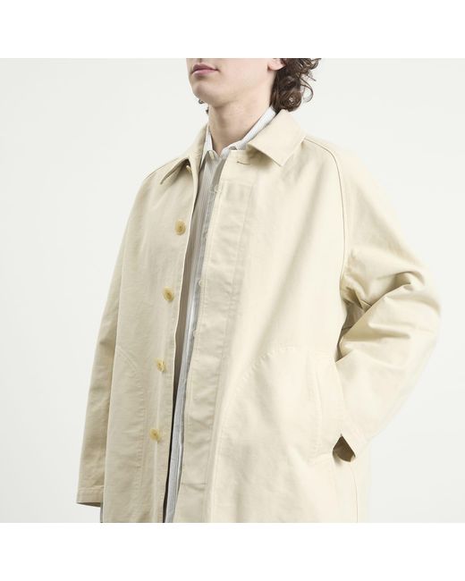 Auralee Natural Garment-Dyed Cotton Heavy Twill Short Coat for men
