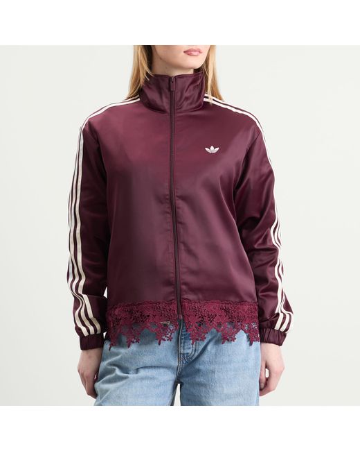 Adidas Purple Firebird Satin Lace Track Top