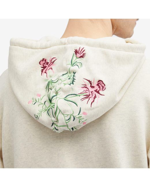 J.W. Anderson White Pol Thistle Embroidery Hoodie for men