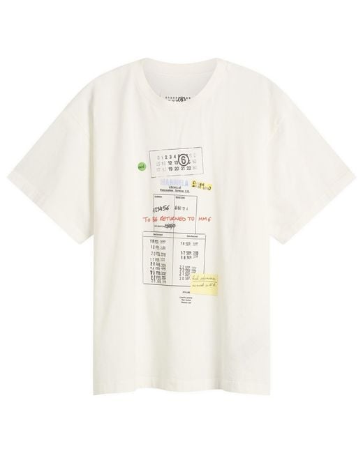 Maison Margiela White Mm6 Tailored Labels T-Shirt for men