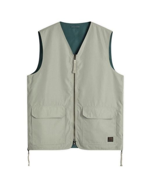 Taion Green Military Reversible V-Neck Vest for men