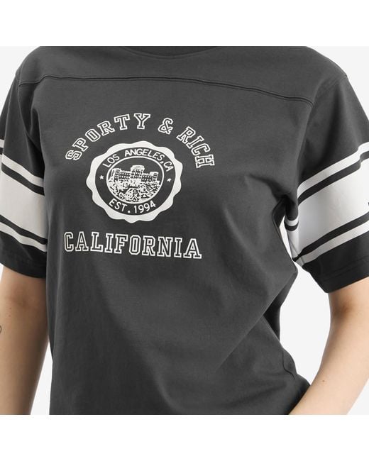 Sporty & Rich Black California Emblem Rugby T-Shirt