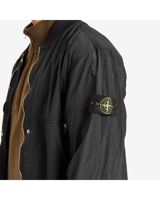 Stone Island Black Nylon Metal Watro-Tc Econyl Bomber Jacket for men