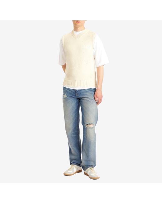 MM6 by Maison Margiela White Numbers Print Vest for men