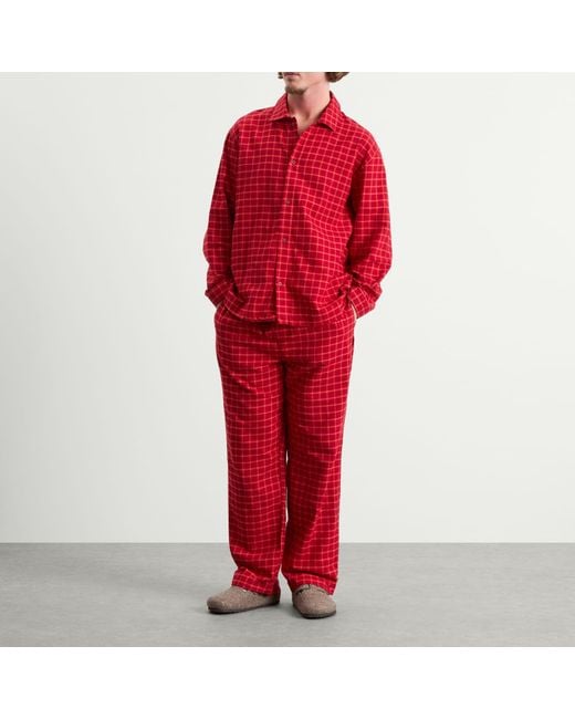 Calvin Klein Red Flannel Pyjama Set for men