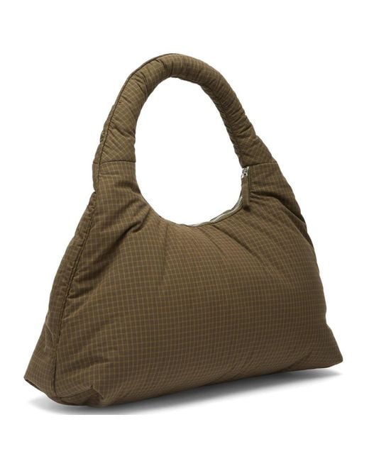 My Mum Made It Green Large Pleat Puffer Tote Bag